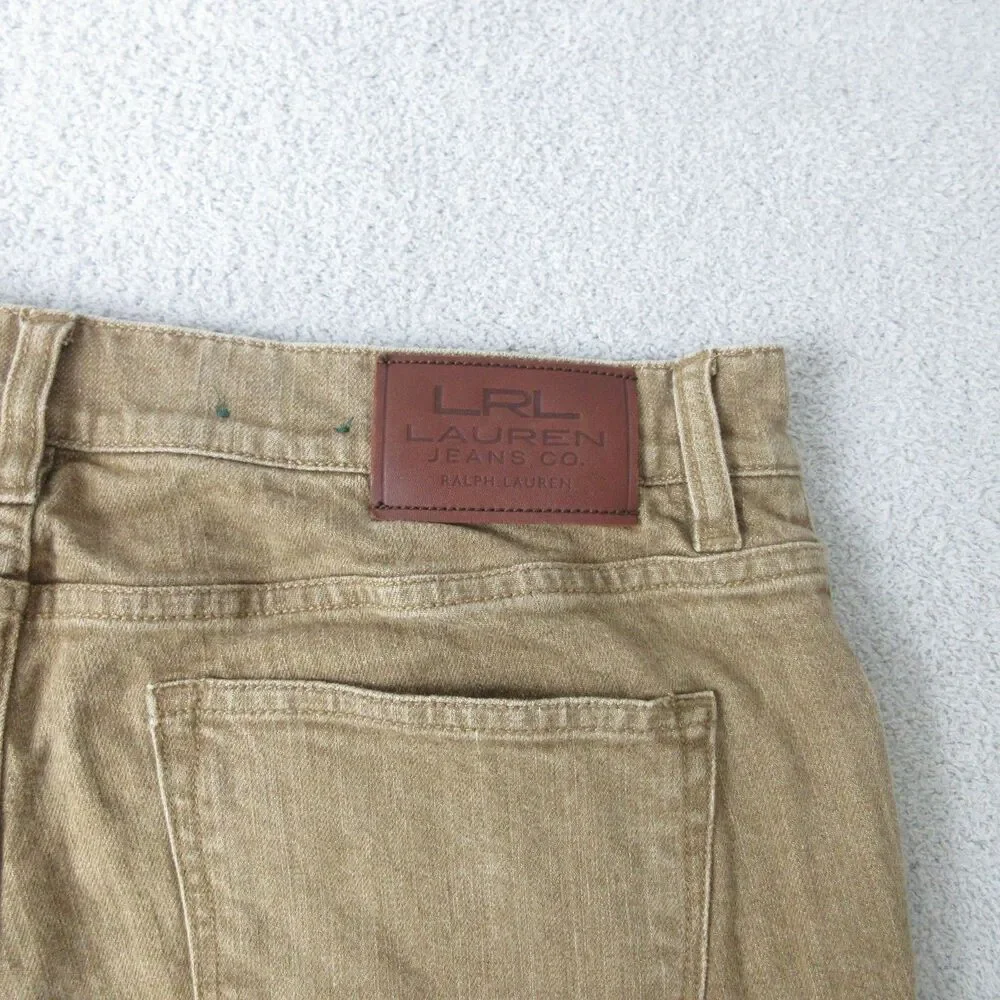 Ralph Lauren LRL Pants Womens 10P Classic Straight Beige Denim Stretch 32x29